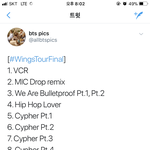 [방탄소년단] 스포)+추가 <b>현재</b> 셋리스트 이거임....