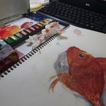 [조언부탁해] <b>붕어</b> 그림 완성한거 올림!