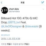 MIC <b>DROP</b> (remix) 빌보드 핫 100 79위 8주째 차트인