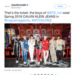 [방탄소년단] 케빈클라인에서 방탄 <b>보그화보</b> 리트윗 했어 ㅋㅋㅋㅋㅋ