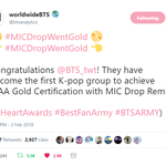 [방탄소년단] RIAA <b>Gold</b> Certification!!!!해냈다...