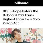 [방탄소년단] 홉월드 빌board 200 63위로 <b>진입</b>