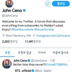 [방탄소년단] 존 <b>시나</b>님이 뷜보드 투표해주심