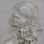 [가죽공예] 가죽공예-<b>인물화</b>와 장미 3D카빙(피규어카빙)