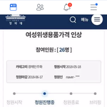 [드루와] 와 미쳤네;; 생리대 가격 <b>인상</b>;;;;;