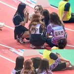 아육대에서 <b>친목</b>하는 아이오아이 멤버들
