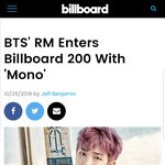 [방탄소년단] 밑글 +기사) RM <b>mono</b> 넬볻 200 26위!!