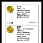 [방탄소년단] RIA.A 골드인증 추가 GET !!!