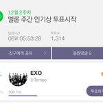 [EXO] 주간인기상 12월 2차 시작됐어 <b>하러</b>가!!