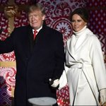 ‘크리스마스트리 점등식’ 참석한 美 트럼프 대통령과 <b>멜라니아</b> 여사