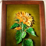 [가죽공예] 가죽공예-해바라기 3D<b>카빙</b> 액자