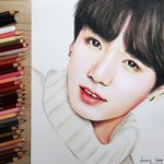 방탄 <b>정국님</b> 얼굴천재!! 쓱 직접 그려보았어요! 입술이 대박!