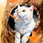 <b>물감</b>으로 슥슥 그려낸 냥이