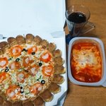 피자+떡볶이로 돼지런 끝