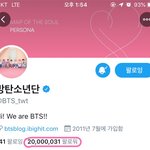 [방탄소년단] 2,000만 팔로 <b>돌파</b>!!!!!!!!!