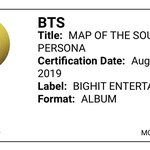 [방탄소년단] 페르소<b>na</b> 앨범 ri/aa 골드 인증