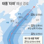 '물폭탄' 안은 태풍 '타파' 내일 15시 제주·22시 부산 최근접