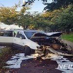 13세 불법운전 차량 반파 1명 부상