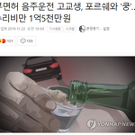 승용차를 운전하다가 주차된 포르쉐를 <b>들이</b> 받고 뒤집혔으나 타박상만...