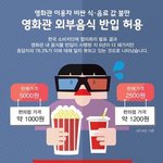 [모두드루와] 영화관 외부음식 반입 가능 <b>범위</b>