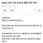 세븐틴 <b>정한</b> 활동중단