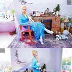 엘사 드레스 제작해서 입은 남돌