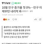 10월 인구 증가율 첫 0%... 인구 이제부터 <b>내리막</b>