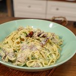 [내가한요리] <b>차돌박이</b>를 넣은 달래 크림소스 파스타!!! 겨울이지만...