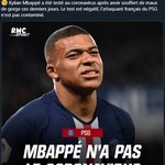 음바페, 코로나 <b>바이러스</b> 음성 판정