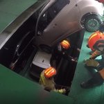 오피스텔 차량용 승강기서 승용차 추락