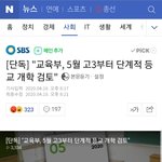 아 <b>tlqkf</b> 5월에 고3부터 단계적 등교