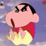 짱구가 궁<b>뎅이</b>로 사람머리 위로 지나다니는짤