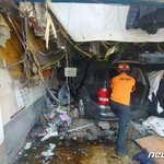 회전교차로 주행하던 렉스턴 세탁소 <b>돌진</b>…3명 중·경상