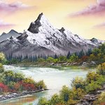 [그림쟁이] <b>밥</b>로스 기법 따라하기. <b>밥</b>로스의 풍경화 쉽게그리는 방법을...