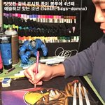 도시락 <b>봉투</b>에 예술하는 소년