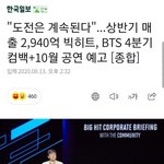[방탄소년단] 상반기 매출 2940억??