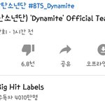 [방탄소년단] 다이너마이트 뜨고 1시간 만에