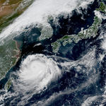 현재 태풍 바비 <b>또렷</b>히 보이는 눈