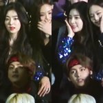이거 아이린이 뷔 어깨 <b>위에</b> 손 올린거같음 ㅋㅋ