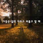 [좋은생각] 가끔은 삶이 아프고 외롭고 할 때~