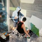 정국이 풍경 그림 완성하는 과정