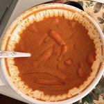 로제 떡볶이 기본<b>메뉴</b>에서 토핑들 다 빼고 떡만 왔어요