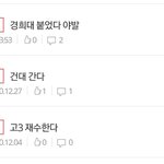 나 <b>입시</b> 기간에 쓴 <b>글</b> 제목봐ㅋㅋㅋㅋㅋㅋㅋ