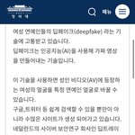 여돌 딥페이크 <b>청원</b> 좀 해줘