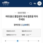 청와대에 올라온 여대생 국내결혼 반대글