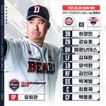 [<b>두산</b>] 5.9 D.H-2 <b>두산</b> 베어스 라인업