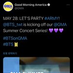 [방탄소년단] 28일 G.M.A <b>출연</b>
