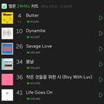방탄 <b>버터</b> 멜론 24힛 4위임