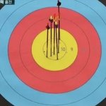 오늘 양궁 금메달결정전 2세트 <b>과녁</b> 상태