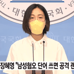 [드루와] 정의당 피셜 <b>웅</b><b>앵</b><b>웅</b> 남성혐오 단어